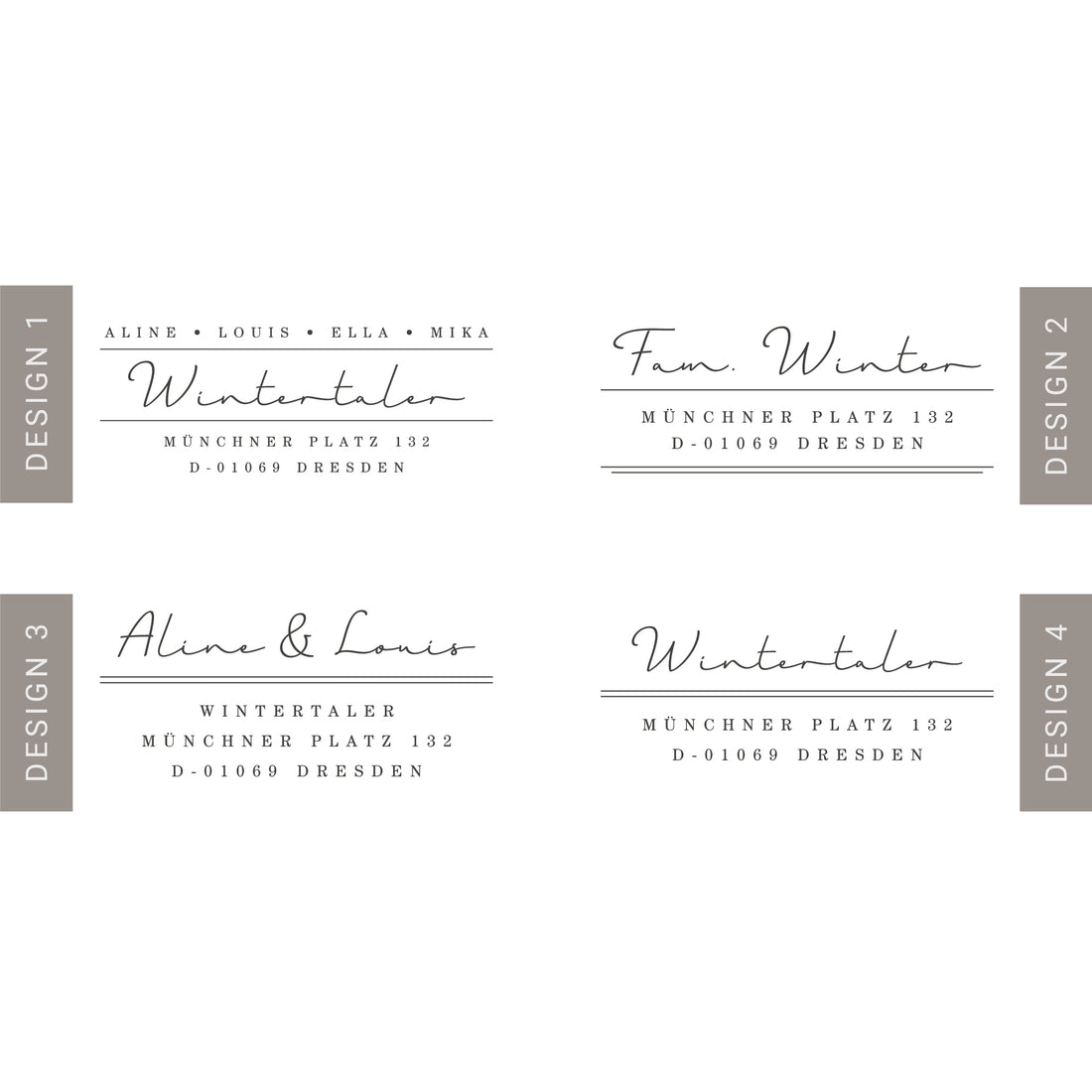 Großer Adressstempel für Familien & Paare