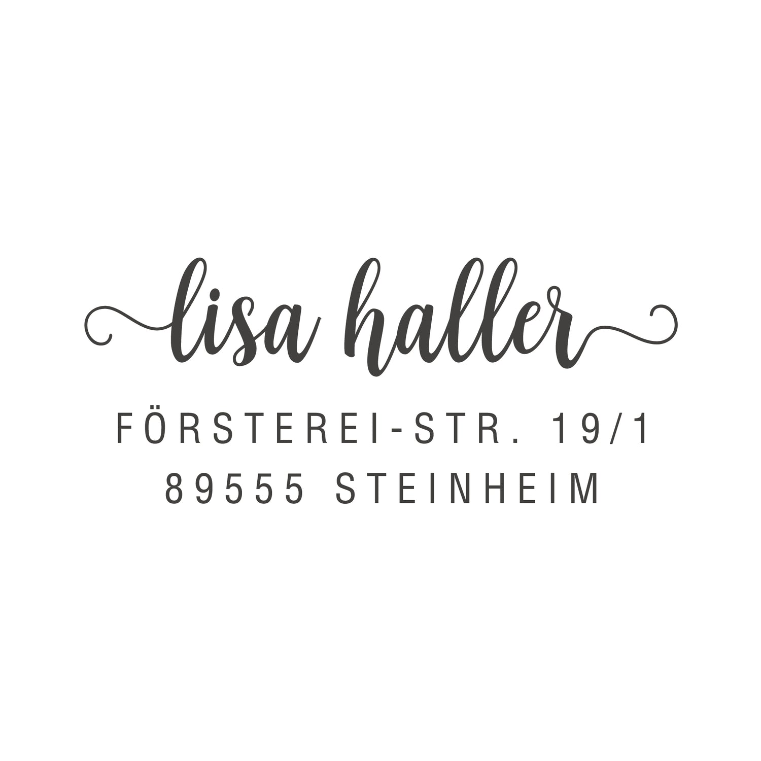 Personalisierter Adressstempel Kalligraphie