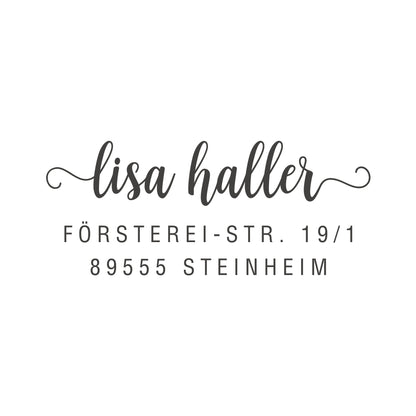 Personalisierter Adressstempel Kalligraphie