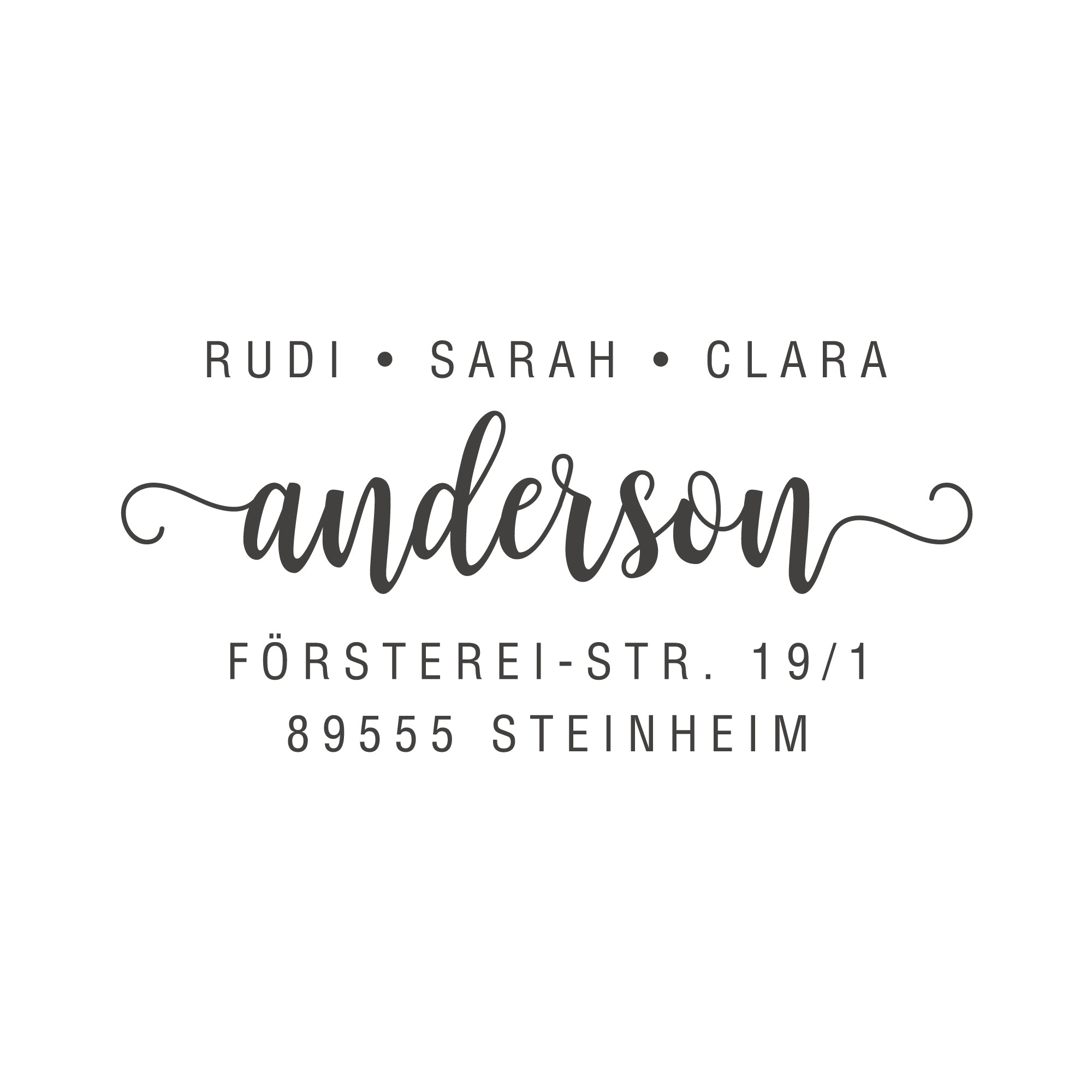 Personalisierter Adressstempel Kalligraphie