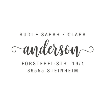 Personalisierter Adressstempel Kalligraphie