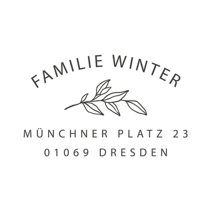 Familienstempel mit Adresse Zweig