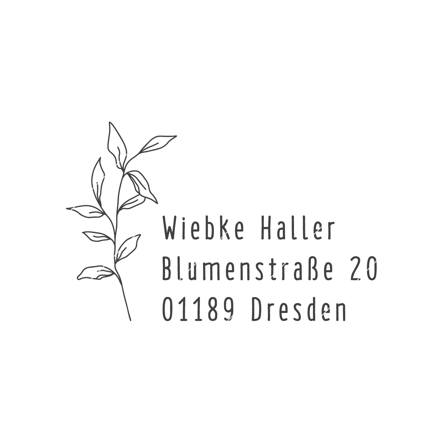 Adressenstempel mit Blumen