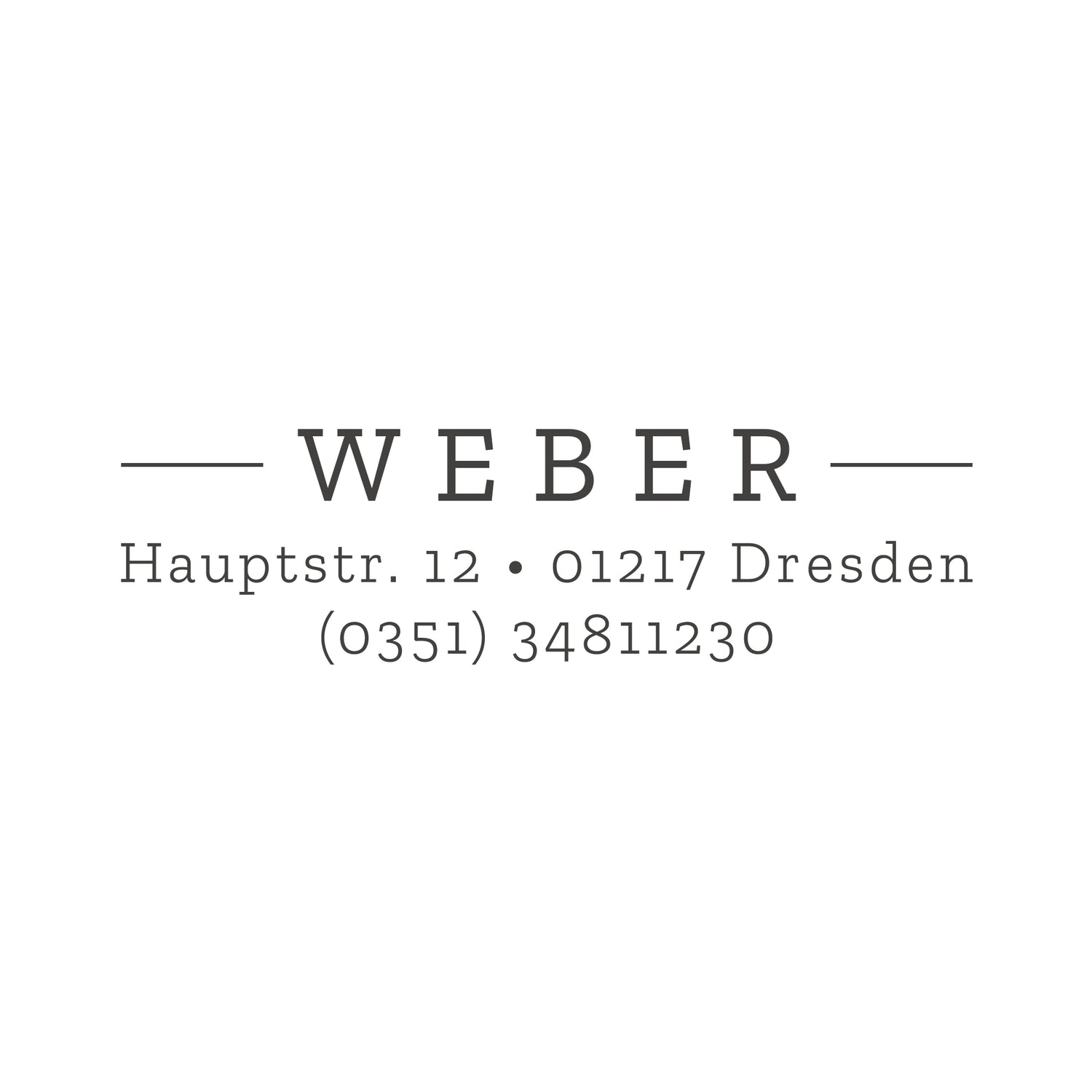 Kleiner Stempel mit Adresse Druckschrift