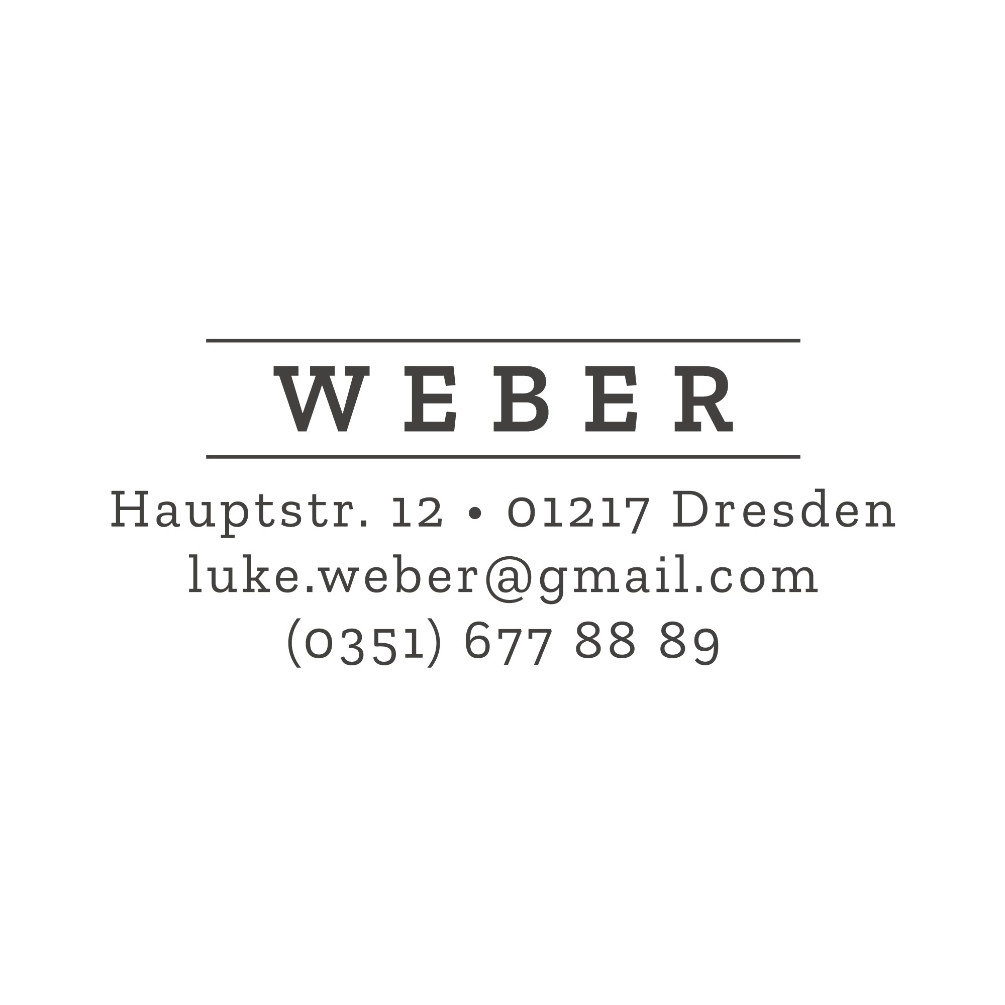 Kleiner Stempel mit Adresse Druckschrift