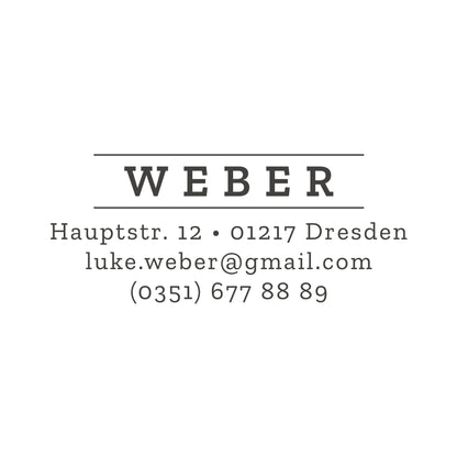 Kleiner Stempel mit Adresse Druckschrift