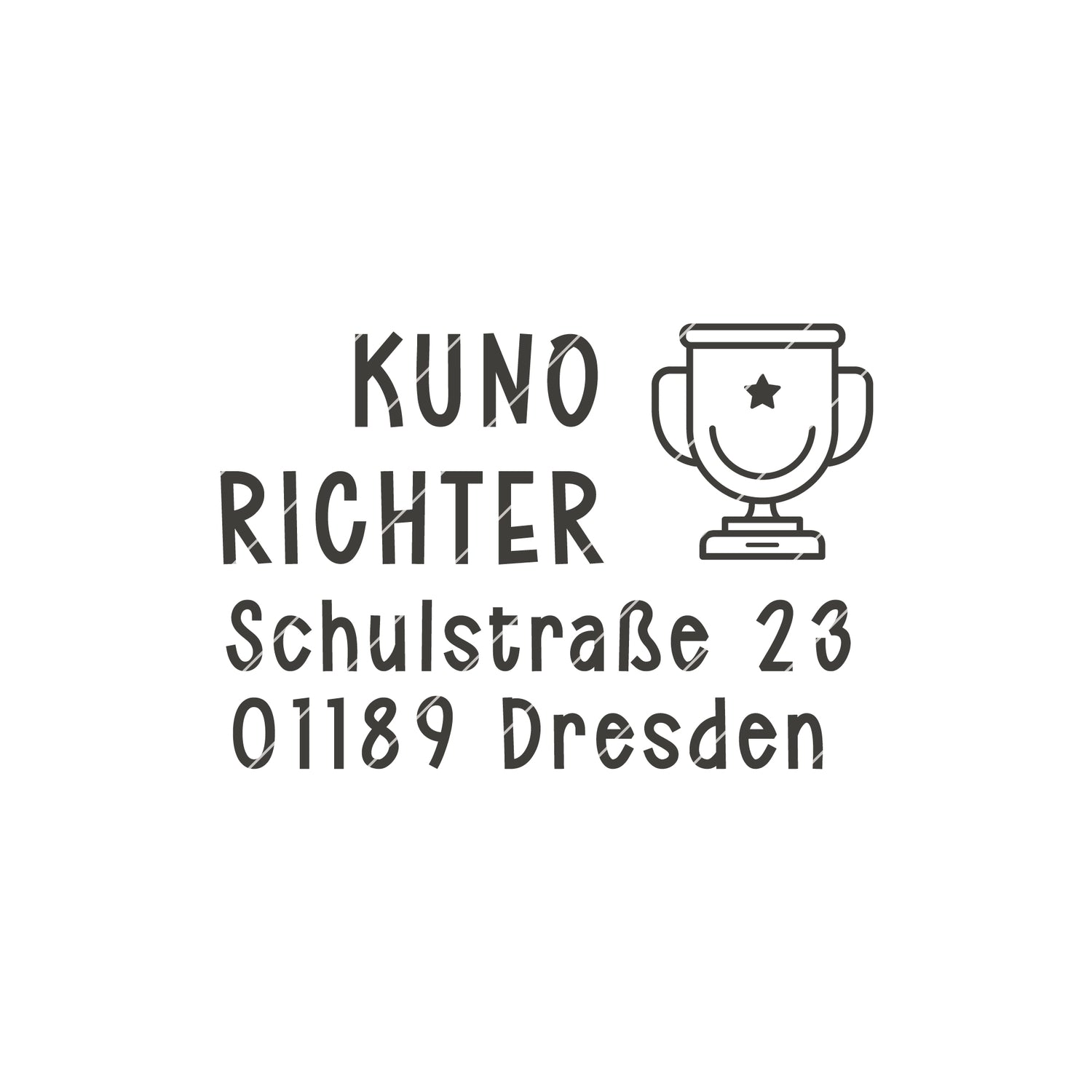 Adressstempel für Kinder mit Fußball