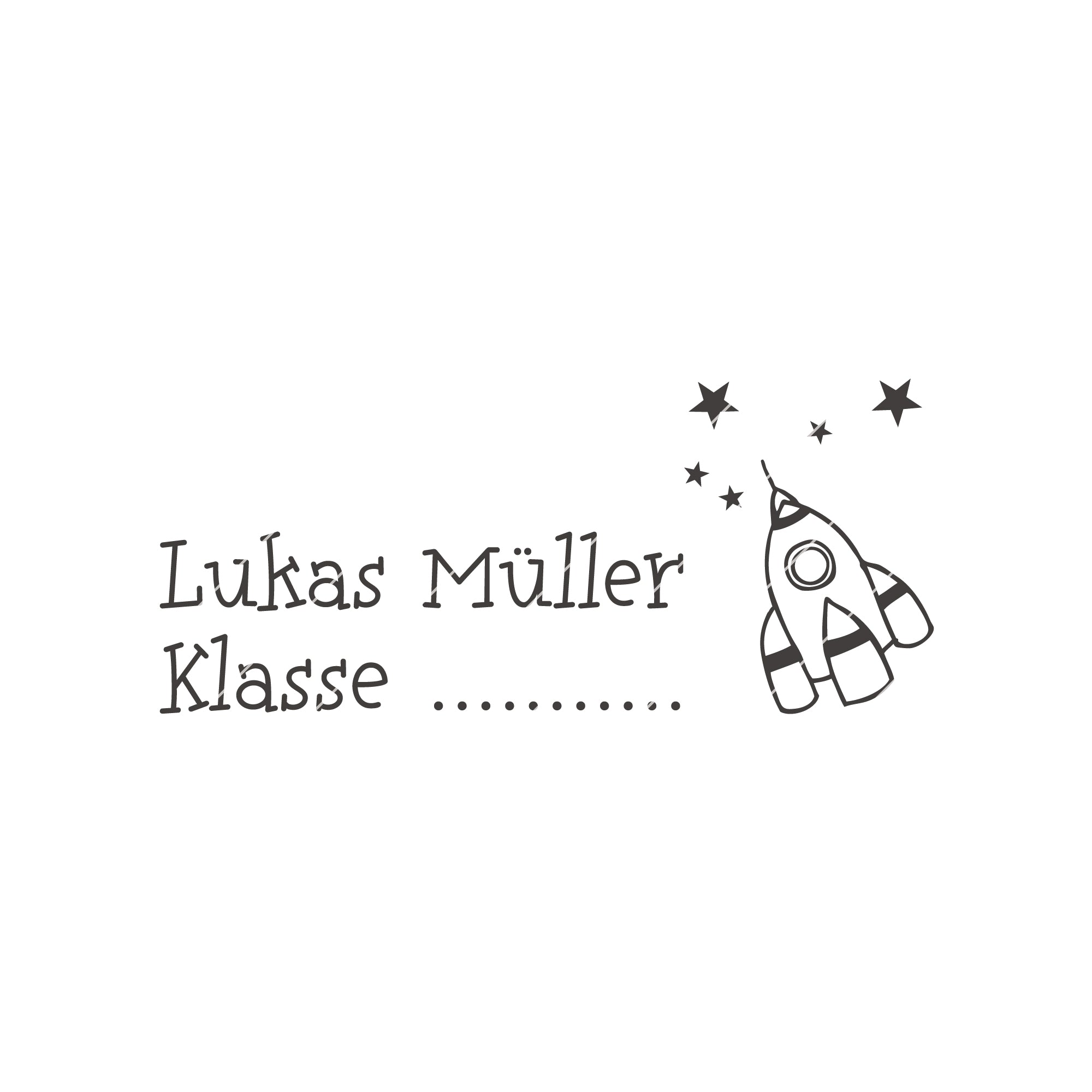 Schulstempel für Kinder Rakete