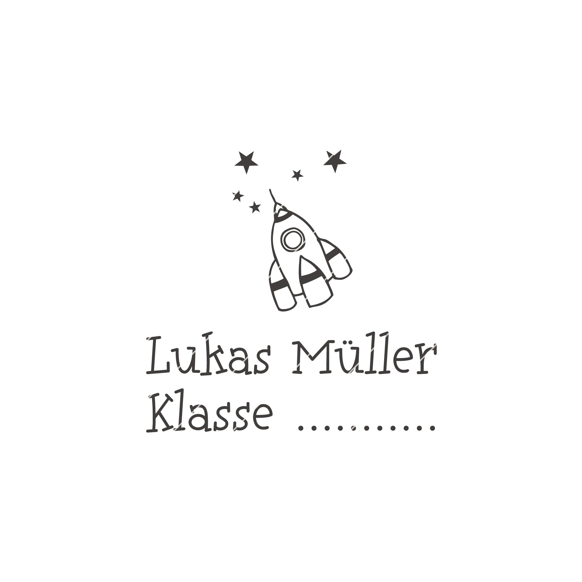 Schulstempel für Kinder Rakete