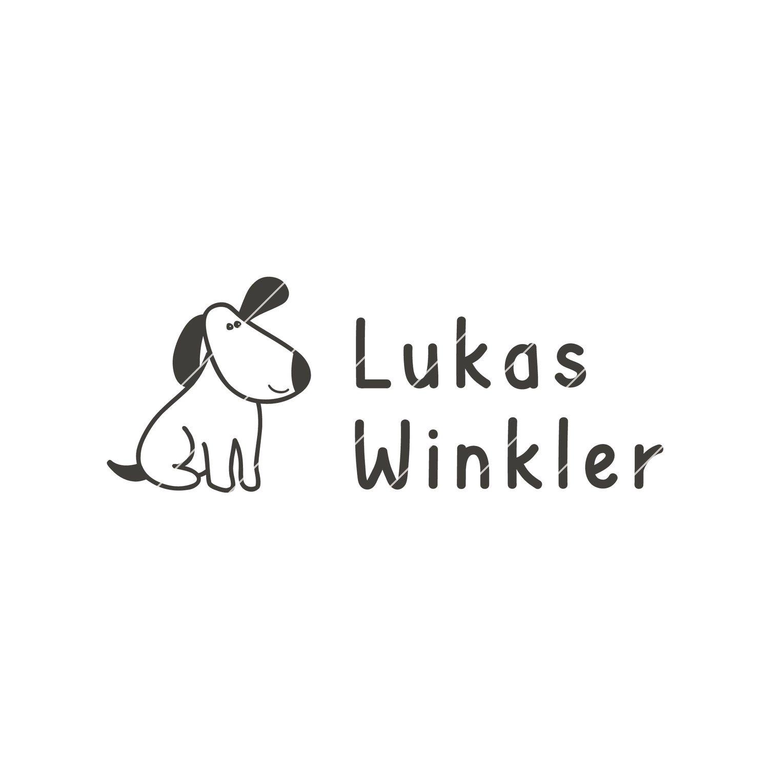 Namensstempel für Kinder Hund