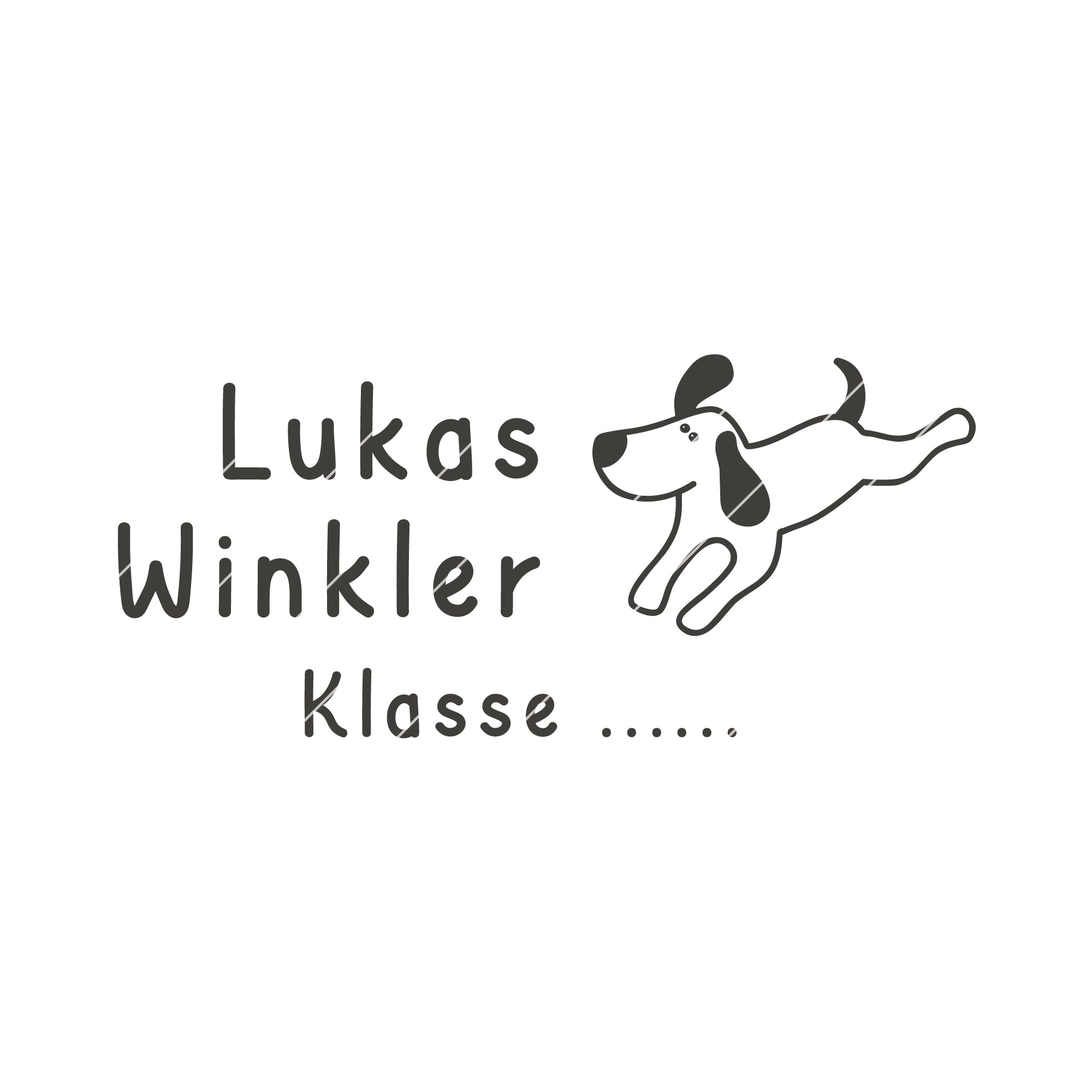 Namensstempel für Kinder Hund