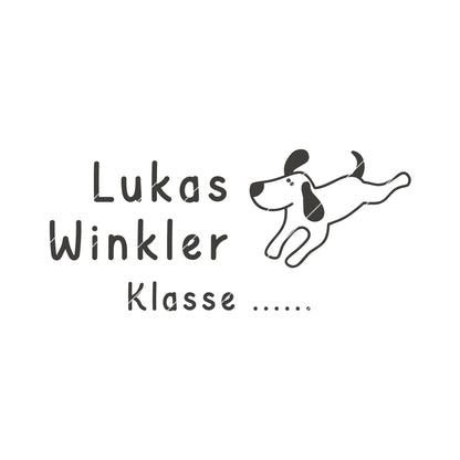 Namensstempel für Kinder Hund