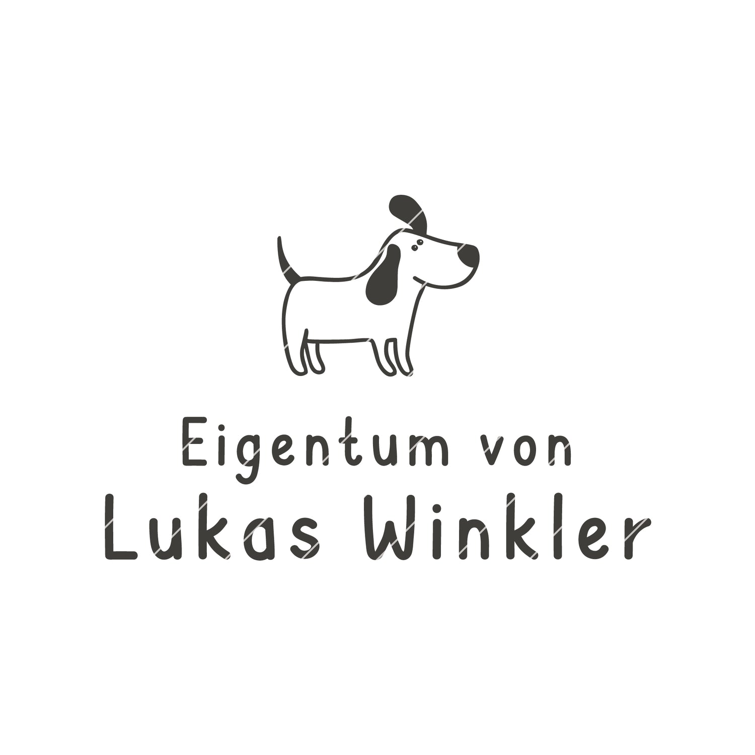 Namensstempel für Kinder Hund