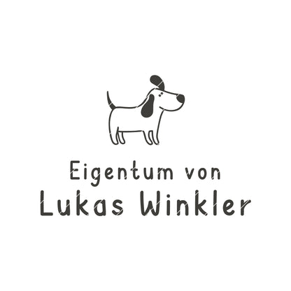 Namensstempel für Kinder Hund