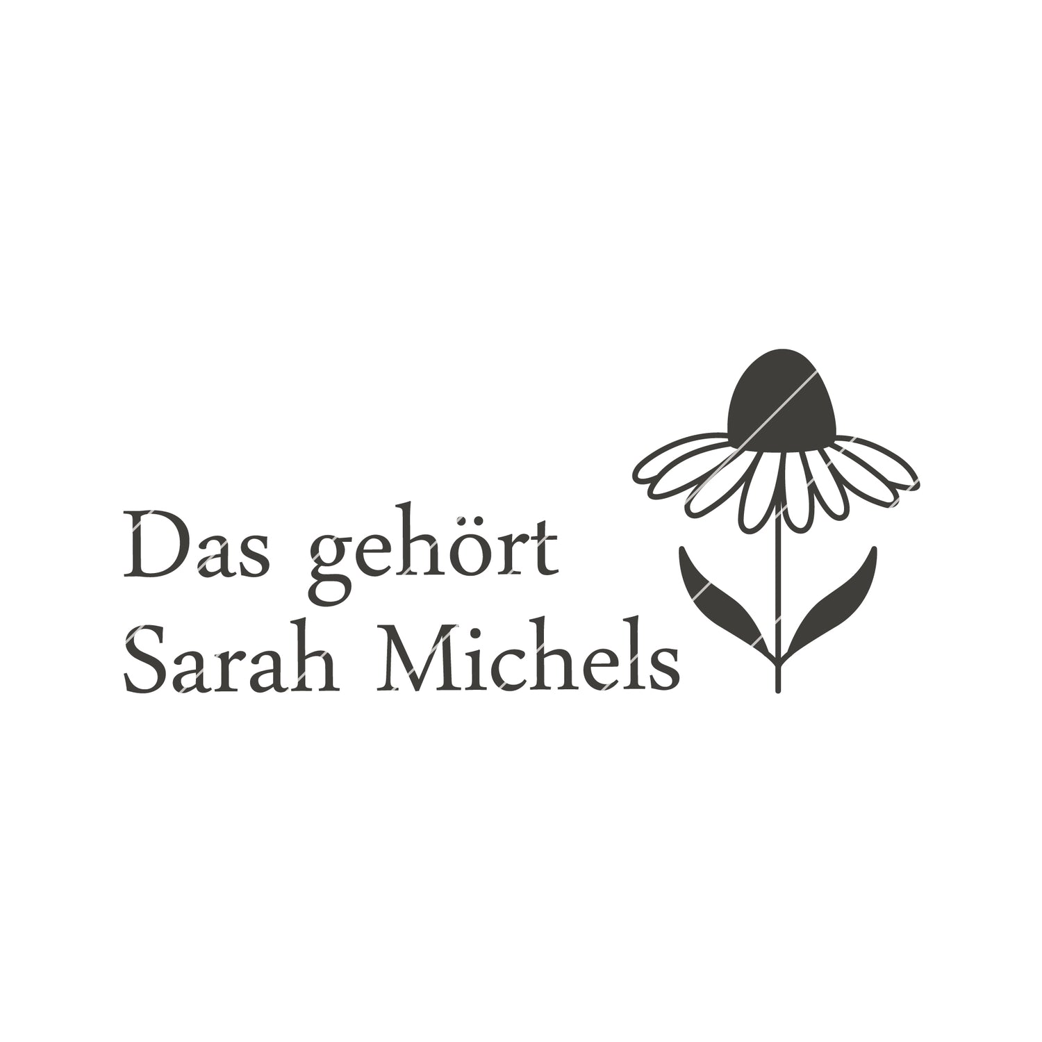 personalisierter Stempel mit Namen Blume