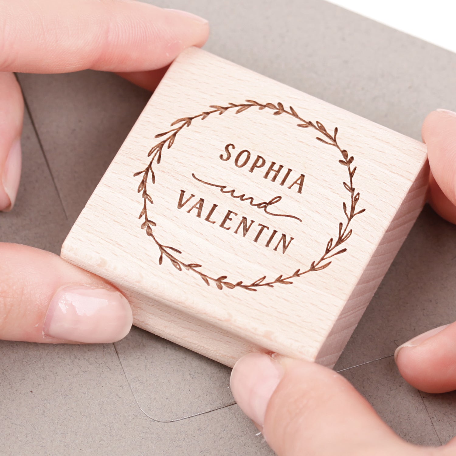 Stempel Hochzeit Blätterkranz