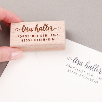 Personalisierter Adressstempel Kalligraphie