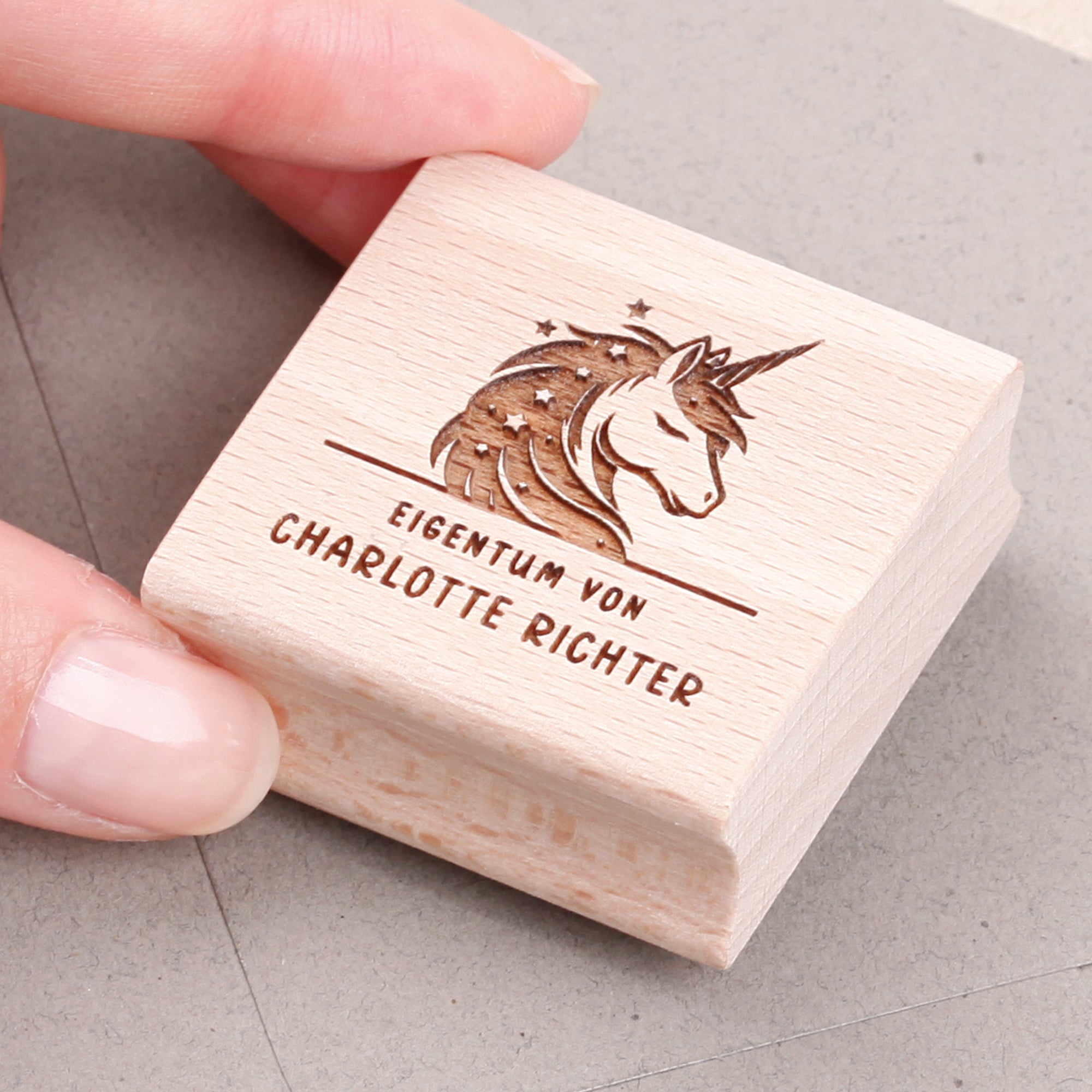 Namensstempel für Kinder Einhorn