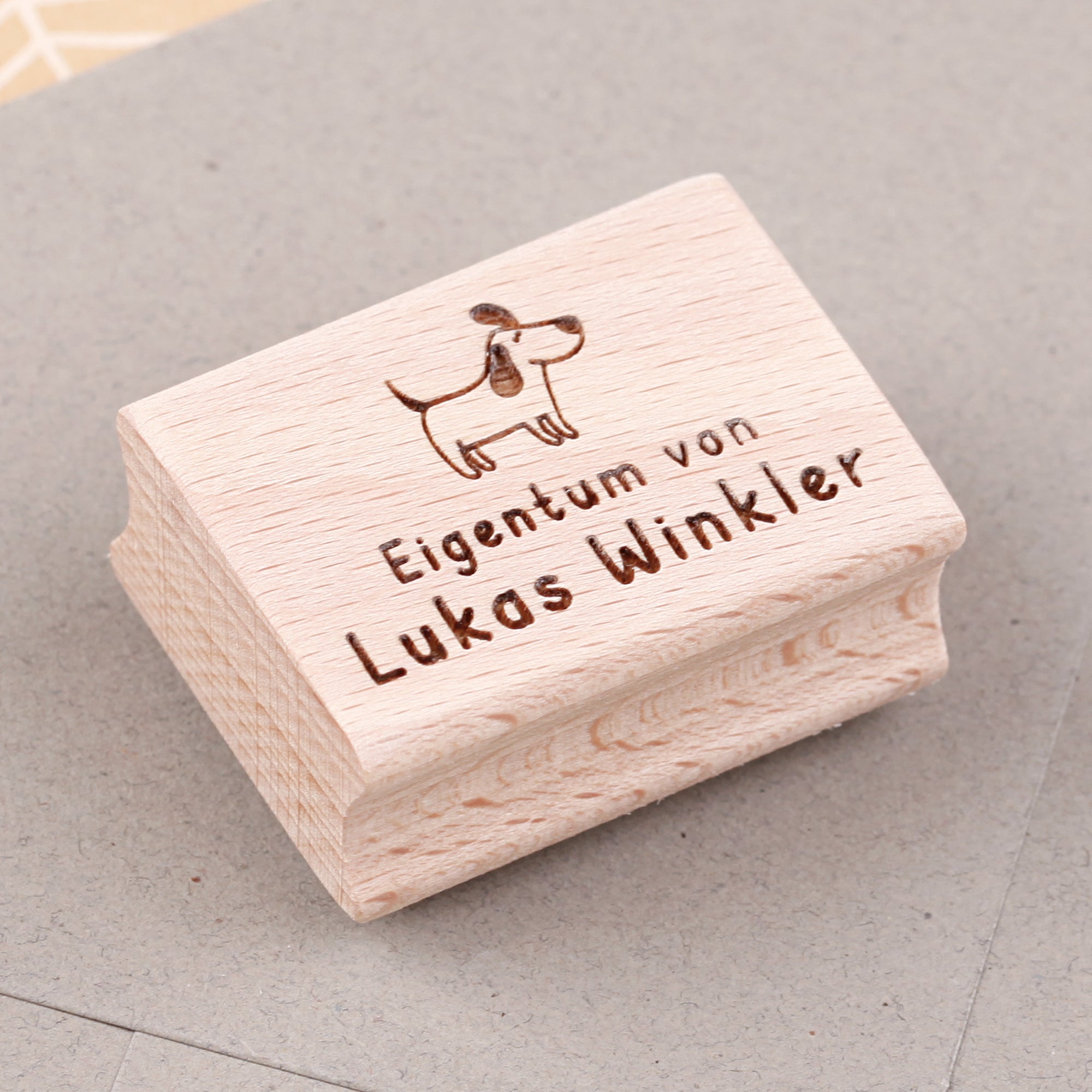 Namensstempel für Kinder Hund