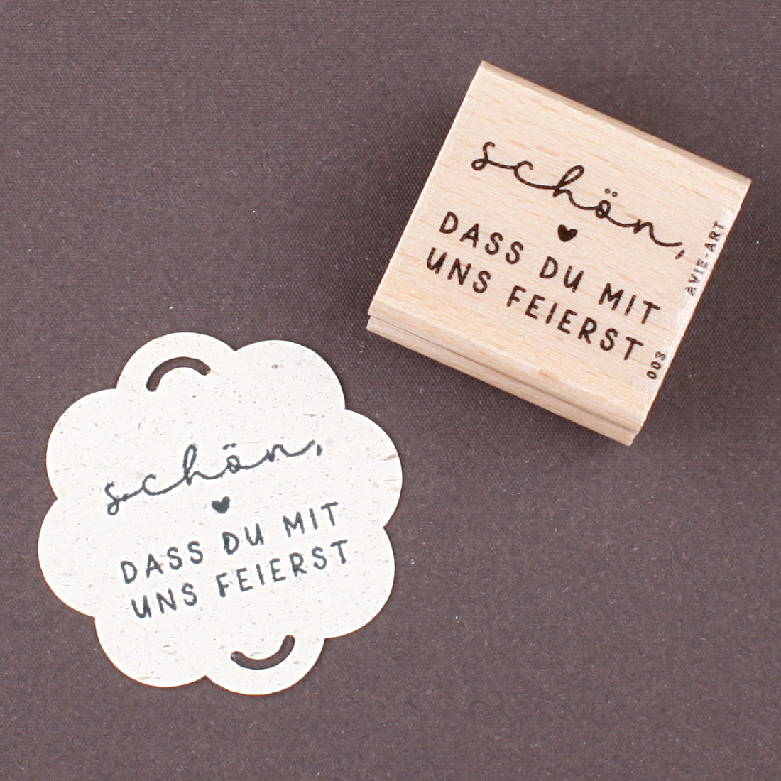 Stempel &quot;Schön, dass du mit uns feierst&quot;