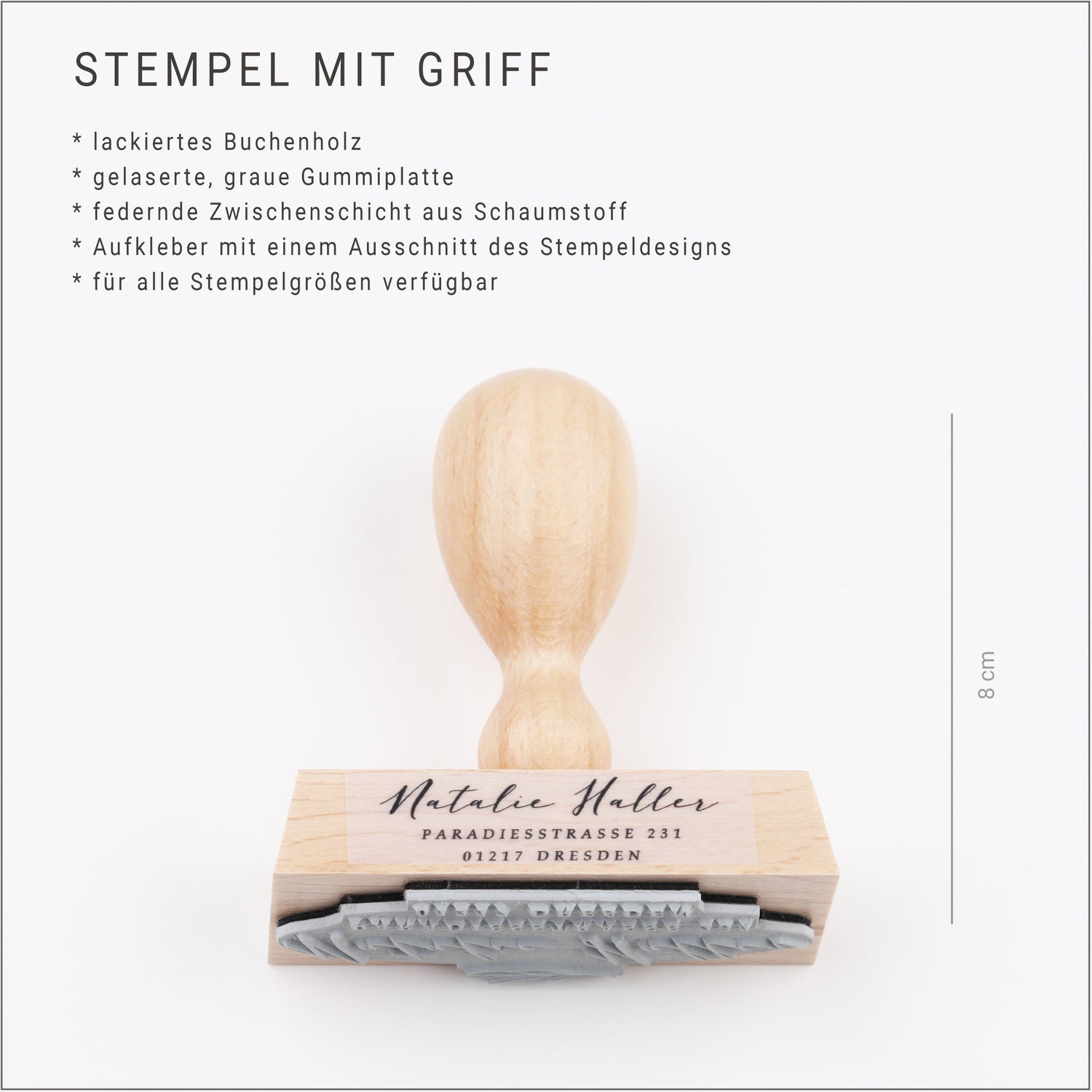 Buchstempel mit Namen