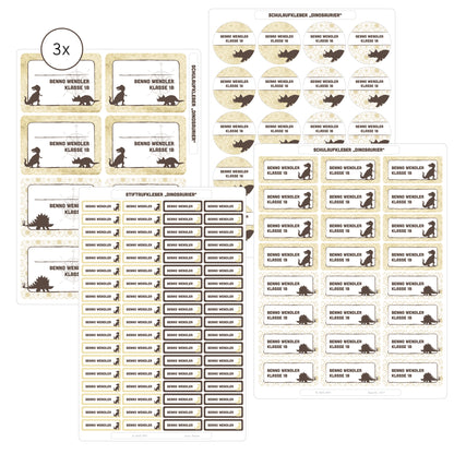 Schulaufkleber Dinosaurier
