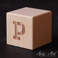 Buchstabenwürfel Holz P graviert