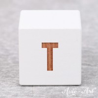 weißer Buchstabenwürfel - Buchstabe T
