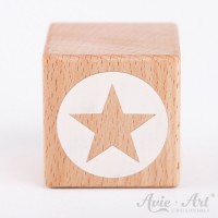Holzwürfel mit Sternenmotiv Stern weiße Farbe handbemalt