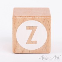 Holzwürfel Buchstaben weiße Farbe Z negativ