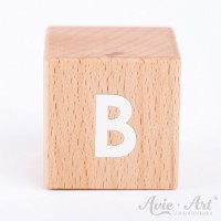 Holzwürfel Buchstaben weiße Farbe B positiv