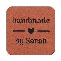 Kunstleder Label "handmade by" mit Ihrem Namen