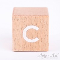 Holzwürfel Buchstaben weiße Farbe C positiv