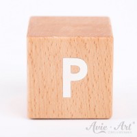 Holzwürfel Buchstaben weiße Farbe P positiv