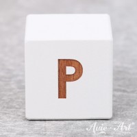 weißer Buchstabenwürfel - Buchstabe P