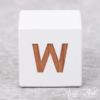 weißer Buchstabenwürfel - Buchstabe W