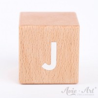 Holzwürfel Buchstaben weiße Farbe J positiv