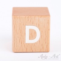 Holzwürfel Buchstaben weiße Farbe D positiv