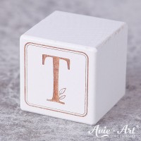 weißer Buchstabenwürfel - Buchstabe T