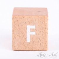 Holzwürfel Buchstaben weiße Farbe F positiv