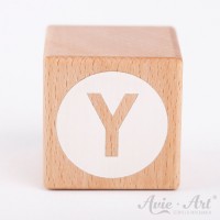 Holzwürfel Buchstaben weiße Farbe Y negativ