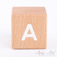 Holzwürfel Buchstaben weiße Farbe A positiv
