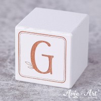 weißer Buchstabenwürfel - Buchstabe G
