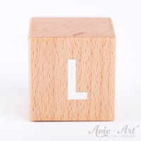 Holzwürfel Buchstaben weiße Farbe L positiv
