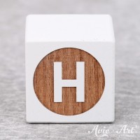 weißer Buchstabenwürfel - Buchstabe H