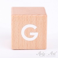 Holzwürfel Buchstaben weiße Farbe G positiv